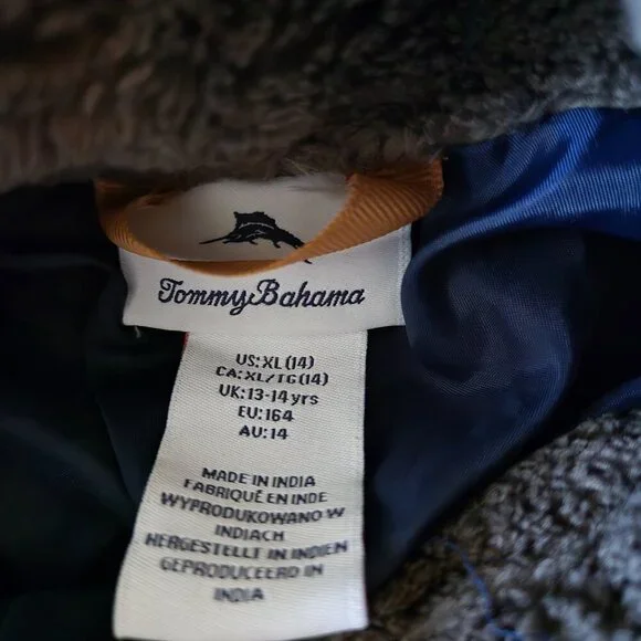 Tommy Bahama Cozy Teddy Bear Full Zip Sherpa Jacket Gray XL(14) - Picture 2 of 4